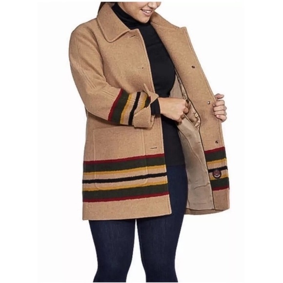 NWT Pendleton Ladies Wool Blend Walker Coat TAN - size L cozy winter outdoor - Picture 3 of 5